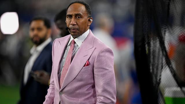ESPN commentator Stephen A. Smith looks on before the game between the Dallas Cowboys and the Arizona Cardinals at AT&T Stadium.