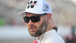 Sep 6, 2025; Madison, Illinois, USA; NASCAR Cup Series driver Shane van Gisbergen (88) looks on during practice and qualifying for the Enjoy Illinois 300 at World Wide Technology Raceway.