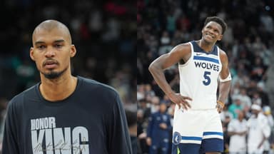 Victor Wembanyama (L), Anthony Edwards (R)