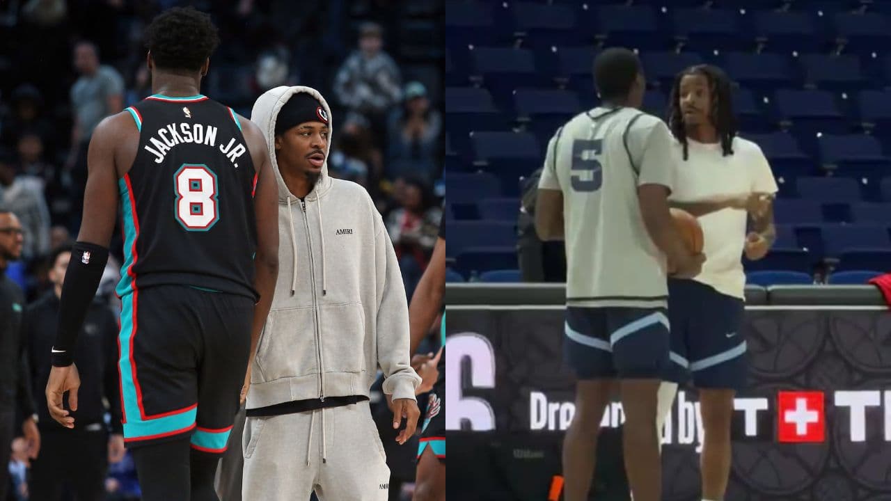 Jaren Jackson Jr and Ja Morant(L), Vince Williams Jr(R)