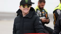 Oct 26, 2025; Martinsville, Virginia, USA; NASCAR Cup Series driver Ty Gibbs (54) before the Xfinity 500 at Martinsville Speedway.