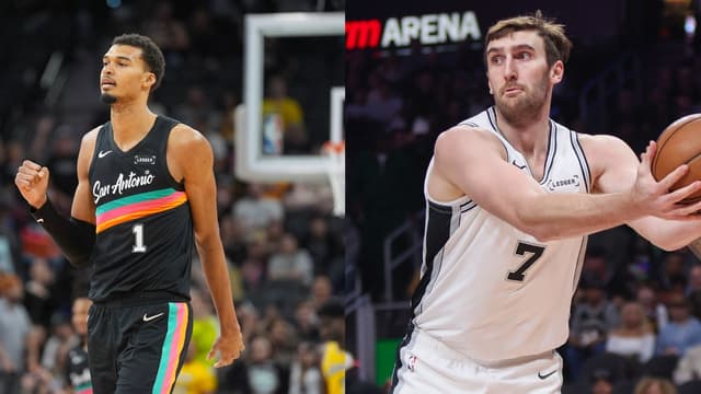Victor Wembanyama (L), Luke Kornet (R)