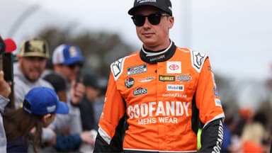 Oct 26, 2025; Martinsville, Virginia, USA; NASCAR Cup Series driver Christopher Bell (20) before the Xfinity 500 at Martinsville Speedway.