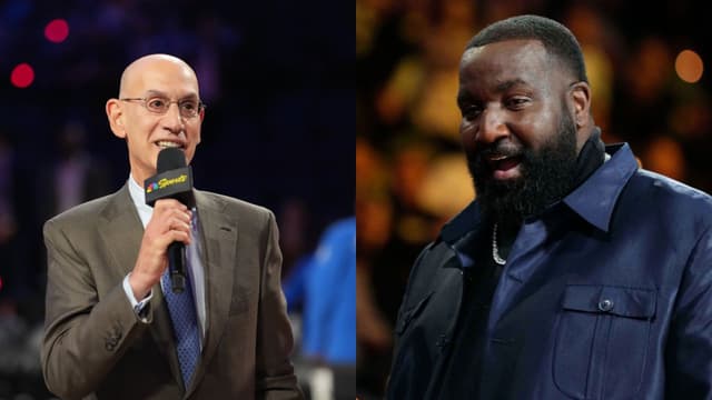 (L) Adam Silver (R) Kendrick Perkins