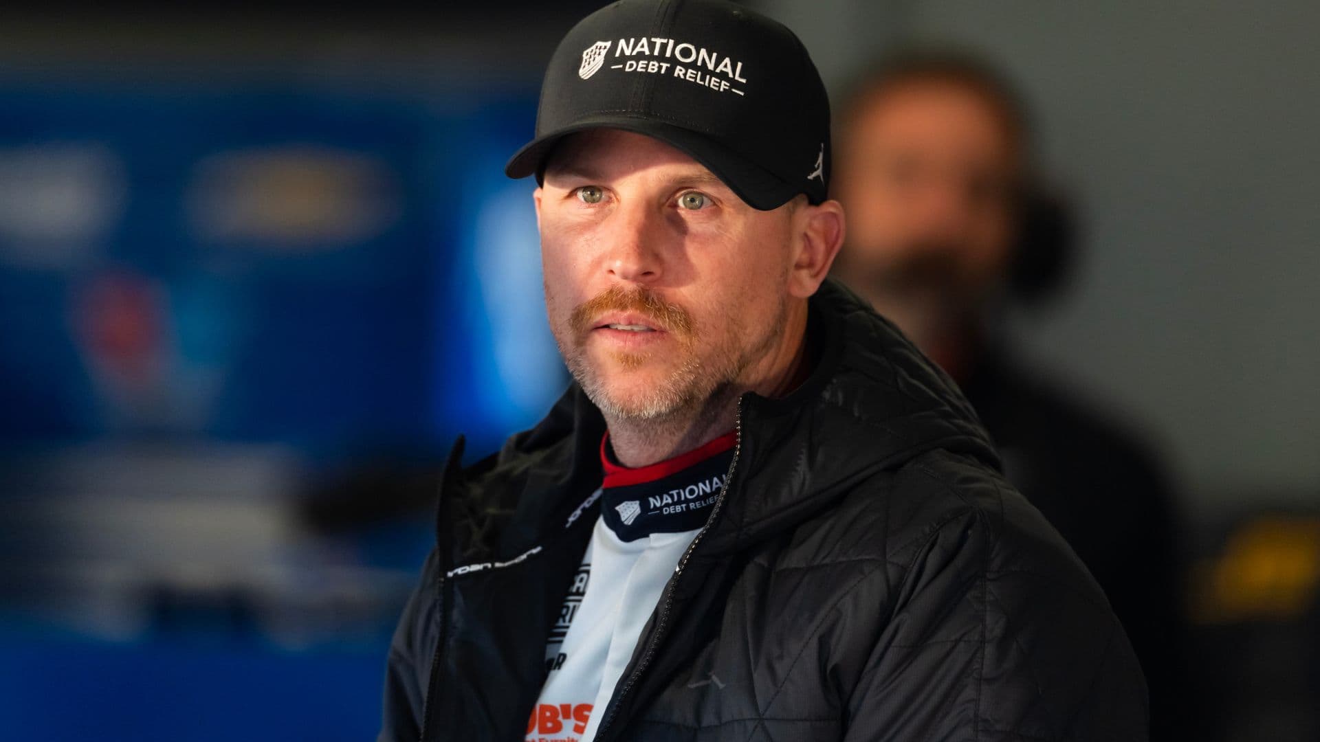 Feb 13, 2026; Daytona Beach, Florida, USA; NASCAR Cup Series driver Denny Hamlin during practice for the Daytona 500 at Daytona International Speedway