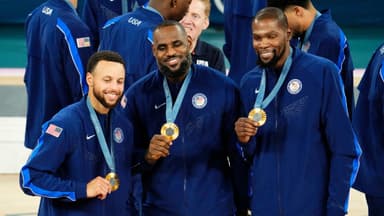 (L-R) Stephen Curry, LeBron James, and Kevin Durant