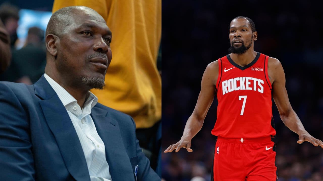 (L) Hakeem Olajuwon (R) Kevin Durant