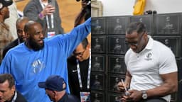 (L) LeBron James (R) Shannon Sharpe