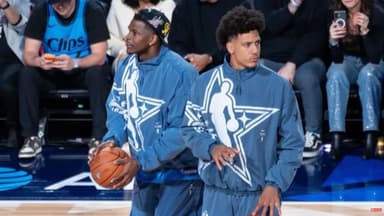 Anthony Edwards and Jalen Johnson