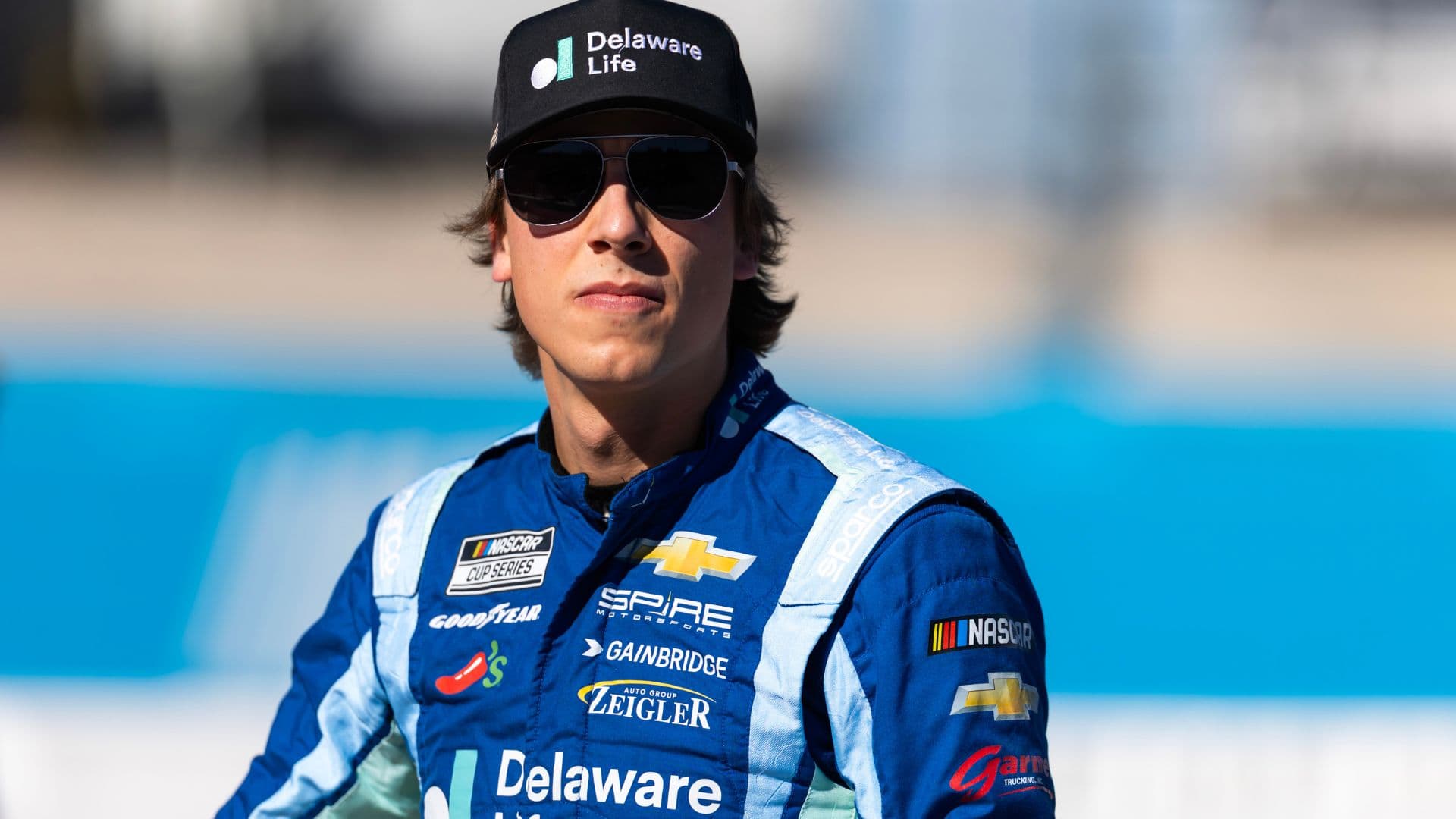 Nov 1, 2025; Avondale, Arizona, USA; NASCAR Cup Series driver Carson Hocevar (77) during qualifying for the NASCAR Championship race at Phoenix Raceway