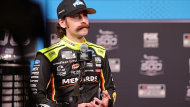 Feb 11, 2026; Daytona Beach, Florida, USA; NASCAR Cup Series driver Ryan Blaney (12) speaks to the media during the Daytona 500 Media Day at Daytona International Speedway.