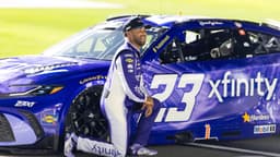 Feb 11, 2026; Daytona Beach, Florida, USA; NASCAR Cup Series driver Bubba Wallace (23) during qualifying for the Daytona 500 at Daytona International Speedway