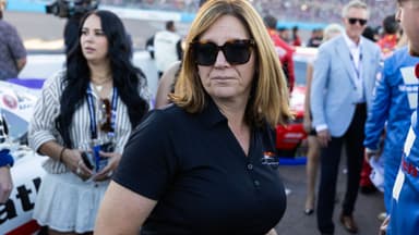 Nov 1, 2025; Avondale, Arizona, USA; NASCAR Xfinity Series team owner Kelley Earnhardt Miller during the Xfinity Series Championship race at Phoenix Raceway