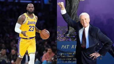 LeBron James(L) and Pat Riley(R)