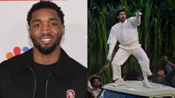 Donovan Mitchell (L), Bad Bunny (R)