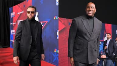 (L) Stephen Curry (R) Magic Johnson