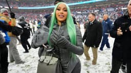 Musician Cardi B after ithe 2026 AFC Championship Game at Empower Field at Mile High.