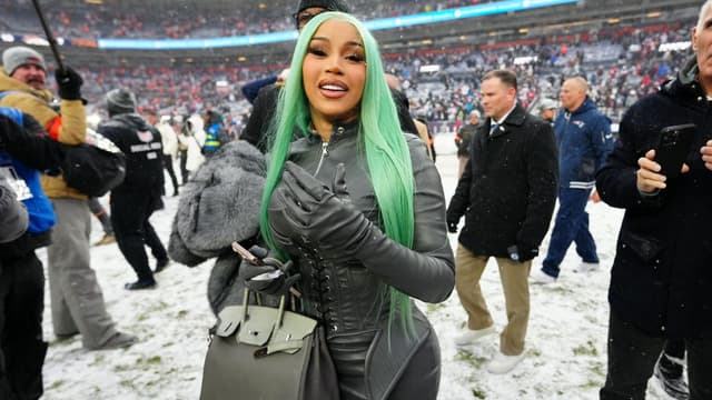 Musician Cardi B after ithe 2026 AFC Championship Game at Empower Field at Mile High.