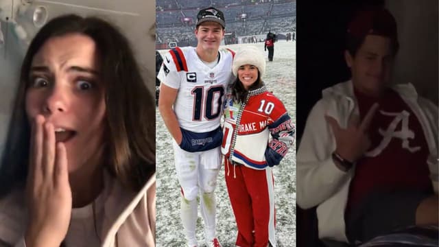 Drake Maye and his wife Ann Michael Maye