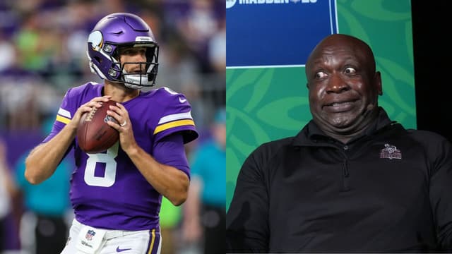 Kirk Cousins in a Vikings uniform, and Minnesota Vikings legend John Randle