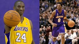Kobe Bryant, number 24 (L) and Kobe Bryant, number 8 (R)