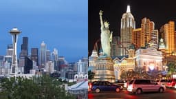 Seattle, Washington (L) and Las Vegas, Nevada (R)