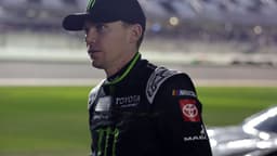 Feb 11, 2026; Daytona Beach, Florida, USA; NASCAR Cup Series driver Riley Herbst (35) during qualifying for the Daytona 500 at Daytona International Speedway.