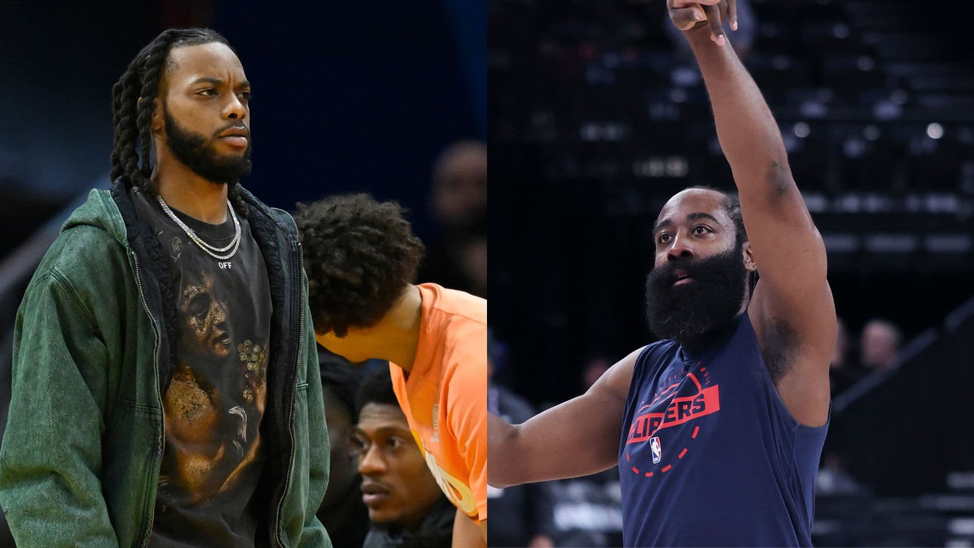 Darius Garland (L) and James Harden (R)