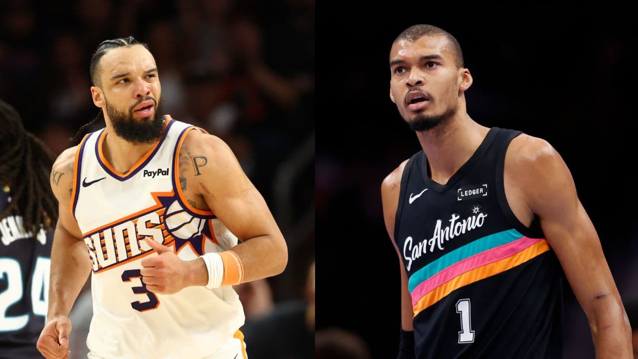 Dillon Brooks (L), Victor Wembanyama (R)