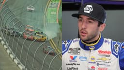 Chase Elliott's crash in Daytona (L) and Chase Elliott (R)