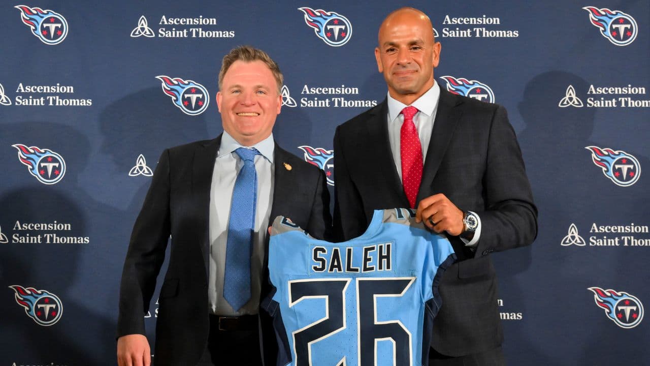Tennessee Titans GM Mike Borgonzi and Robert Saleh