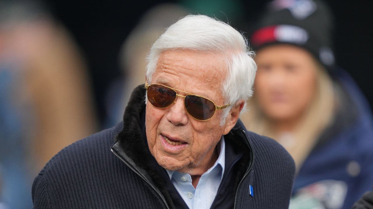 New England Patriots owner Robert Kraft prior to the game against the New York Jets at MetLife Stadium.