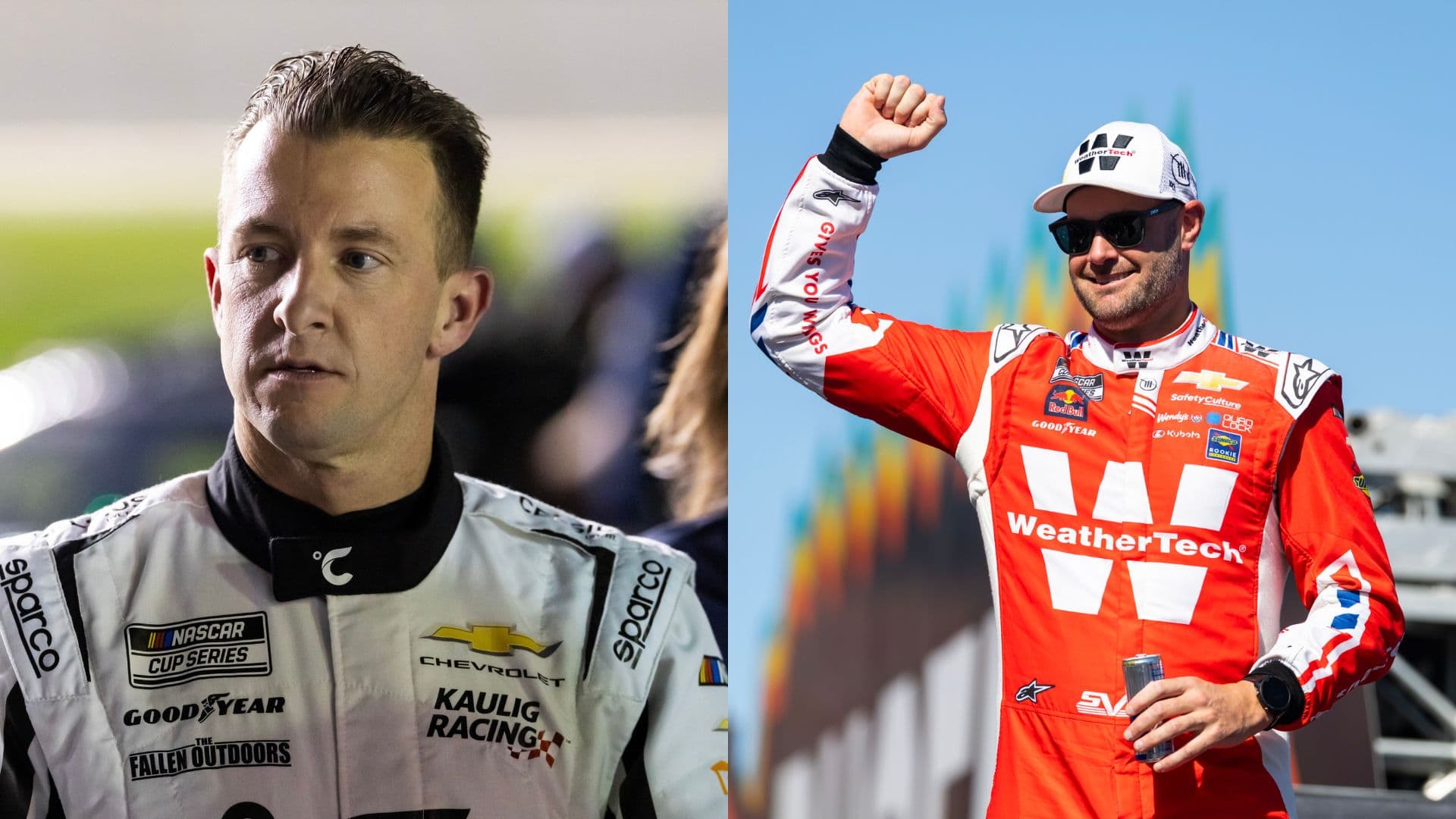 AJ Allmendinger (L) and Shane van Gisbergen (R)