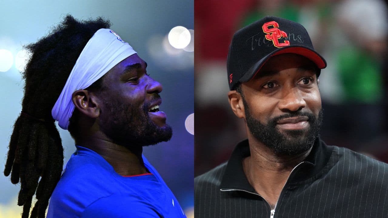 Isaiah Stewart (L), Gilbert Arenas (R)