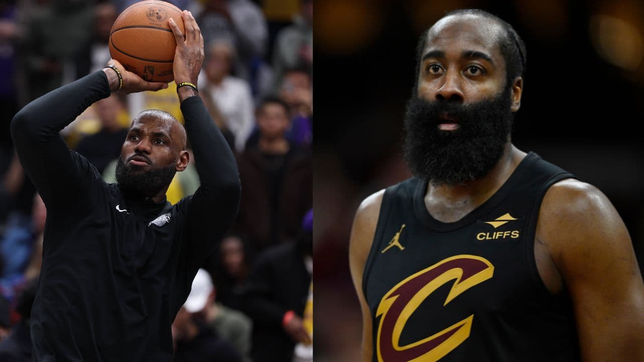 LeBron James (L), James Harden (R)