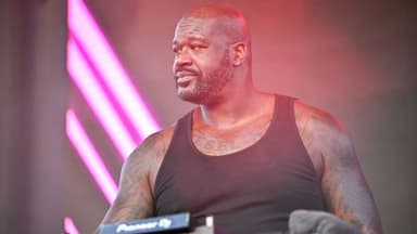 Dec 31, 2025; Arlington, TX, USA; Shaquille O'Neal, also known as DJ Diesel, performs before the 2025 Cotton Bowl and quarterfinal game of the College Football Playoff at AT&T Stadium.