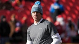 Los Angeles Chargers quarterback Justin Herbert (10) participates in early pregame warmups against the Kansas City Chiefs at GEHA Field at Arrowhead Stadium.