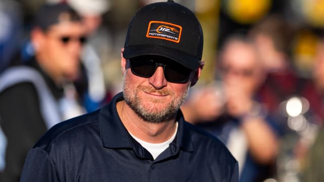 Nov 1, 2025; Avondale, Arizona, USA; NASCAR Xfinity Series team owner Dale Earnhardt Jr during the Xfinity Series Championship race at Phoenix Raceway.