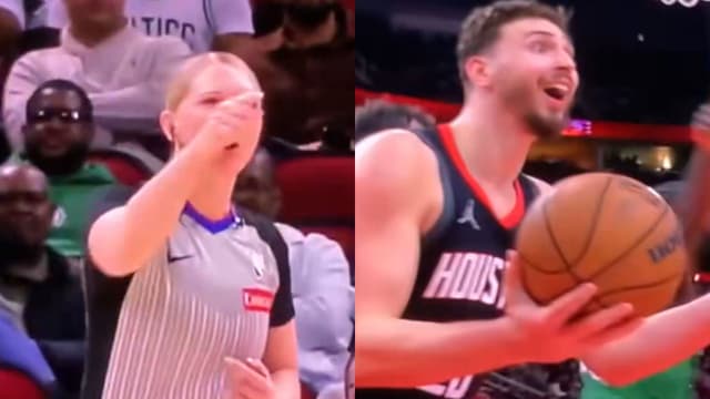 Jenna Reneau (L) and Alperen Sengun (R) during their altercation