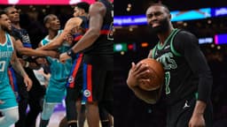 Charlotte Hornets and Detroit Pistons(L), Jaylen Brown(R)