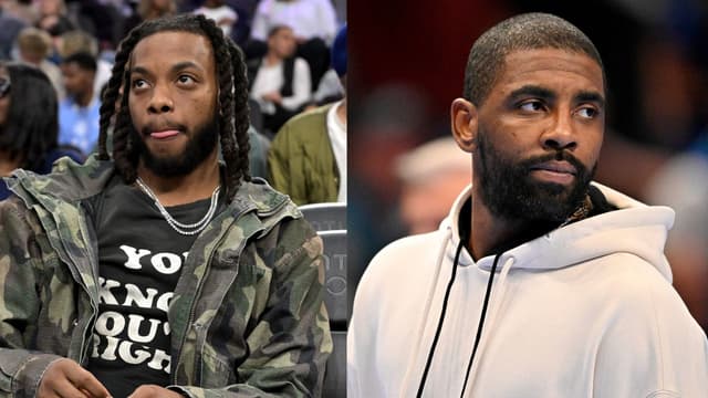 Darius Garland (L), Kyrie Irving (R)