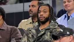 Feb 4, 2026; Inglewood, California, USA; Los Angeles Clippers Darius Garland sits in the stands as he watches the game against the Cleveland Cavaliers in the first half at Intuit Dome