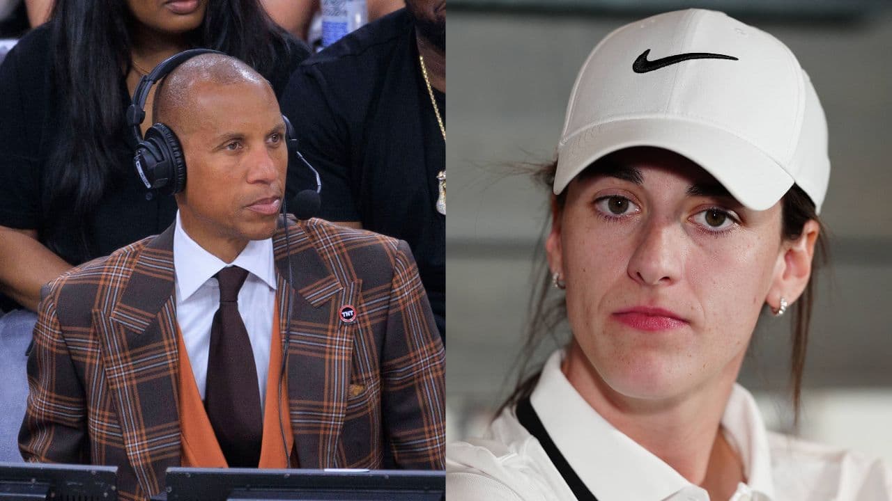 Reggie Miller (L), Caitlin Clark (R)
