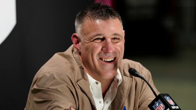 New England Patriots head coach Mike Vrabel speaks to media during Opening Night for Super Bowl LX at San Jose Convention Center