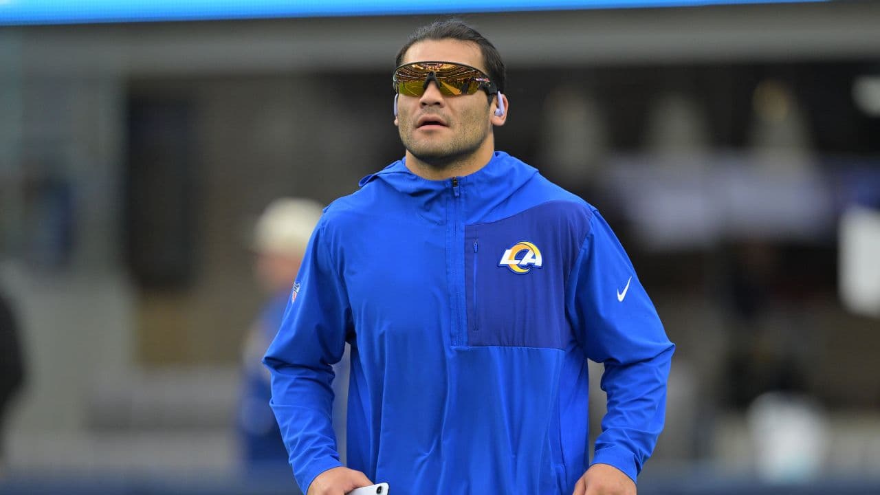 Los Angeles Rams wide receiver Puka Nacua (12) warms up prior to a game against the Arizona Cardinals at SoFi Stadium.