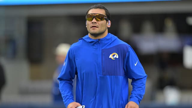 Los Angeles Rams wide receiver Puka Nacua (12) warms up prior to a game against the Arizona Cardinals at SoFi Stadium.