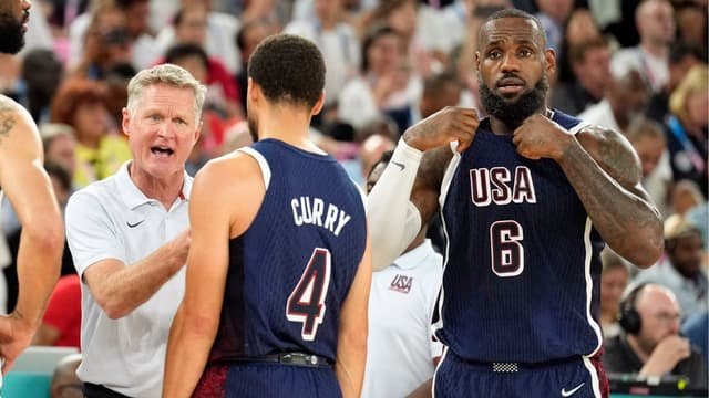 Steve Kerr, Steph Curry and LeBron James