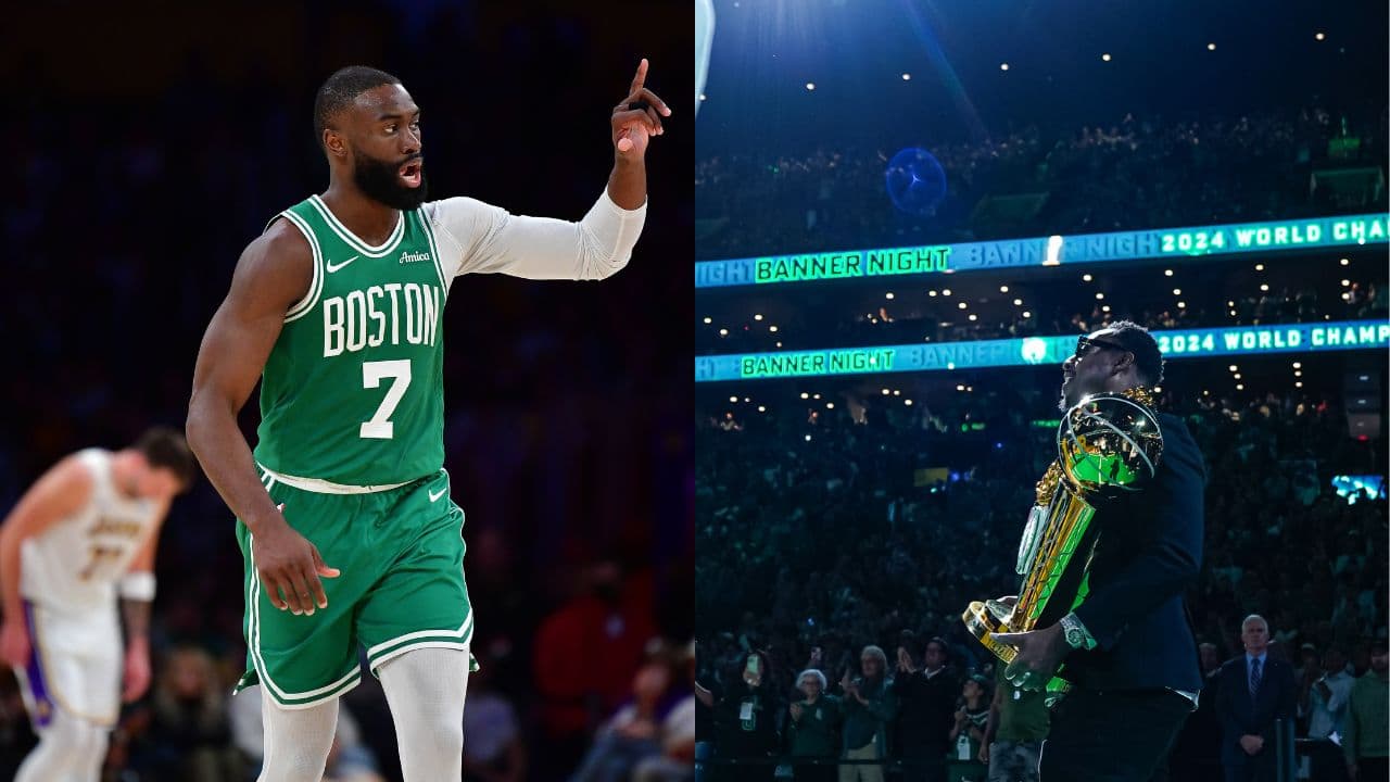 (L) Jaylen Brown (R) Paul Pierce