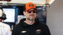 Feb 13, 2026; Daytona Beach, Florida, USA; NASCAR Cup Series team owner Dale Earnhardt Jr during practice for the Daytona 500 at Daytona International Speedway. Mandatory Credit: Mark J. Rebilas-Imagn Images