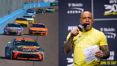 NASCAR Cars (L) and Joe Rogan (R)